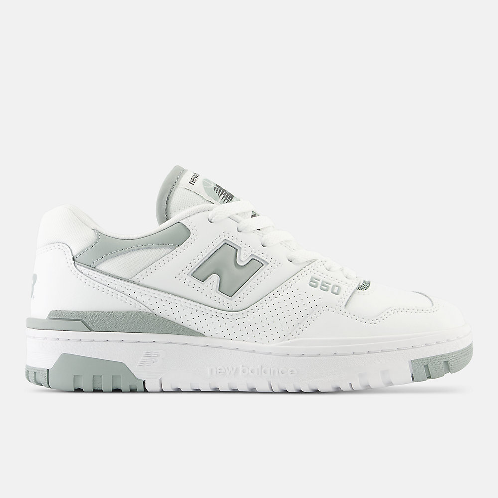 New Balance 550 Shoes White with Juniper